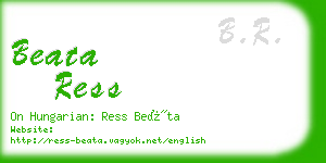 beata ress business card